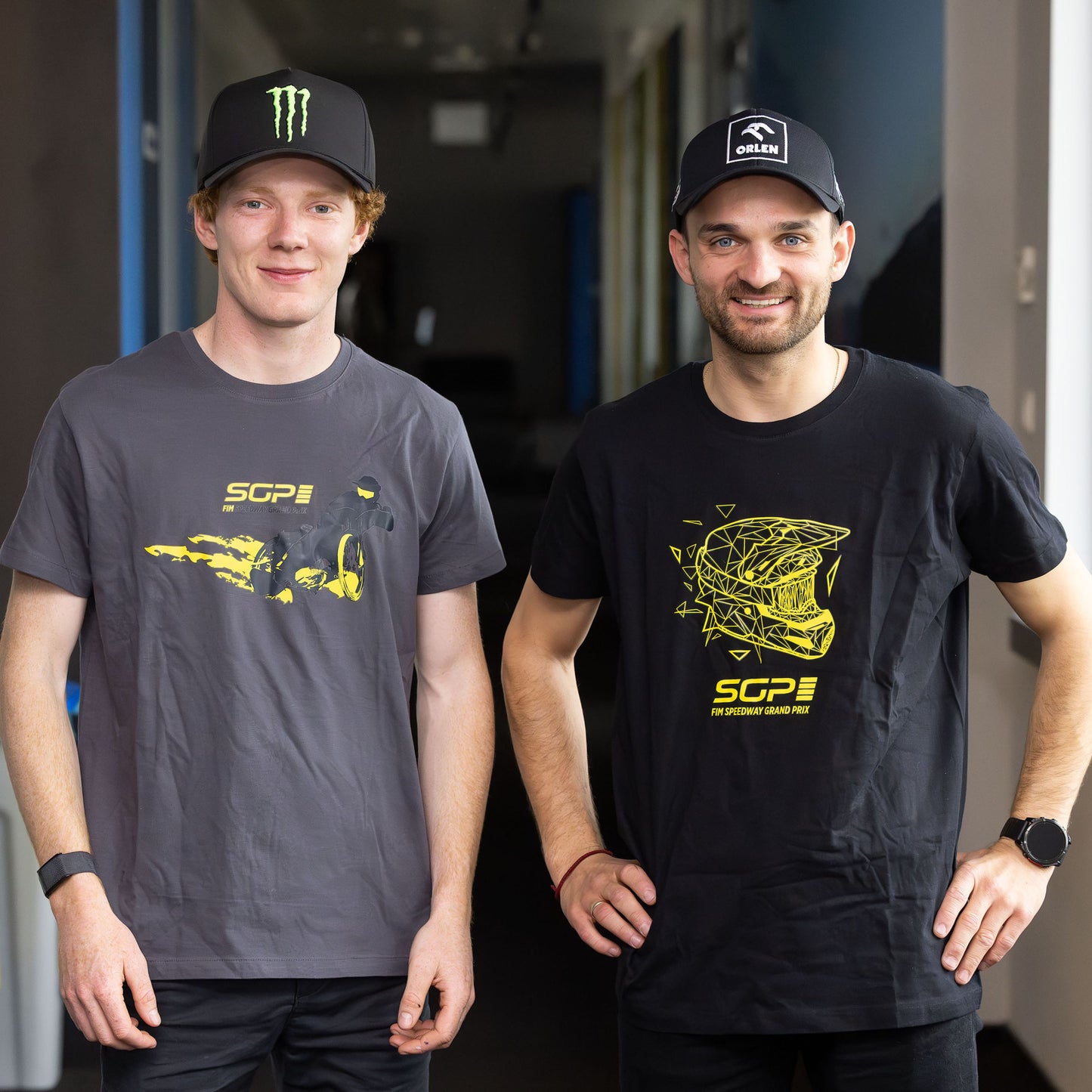 T-shirt Speedway Yellow Helmet Mixte Black