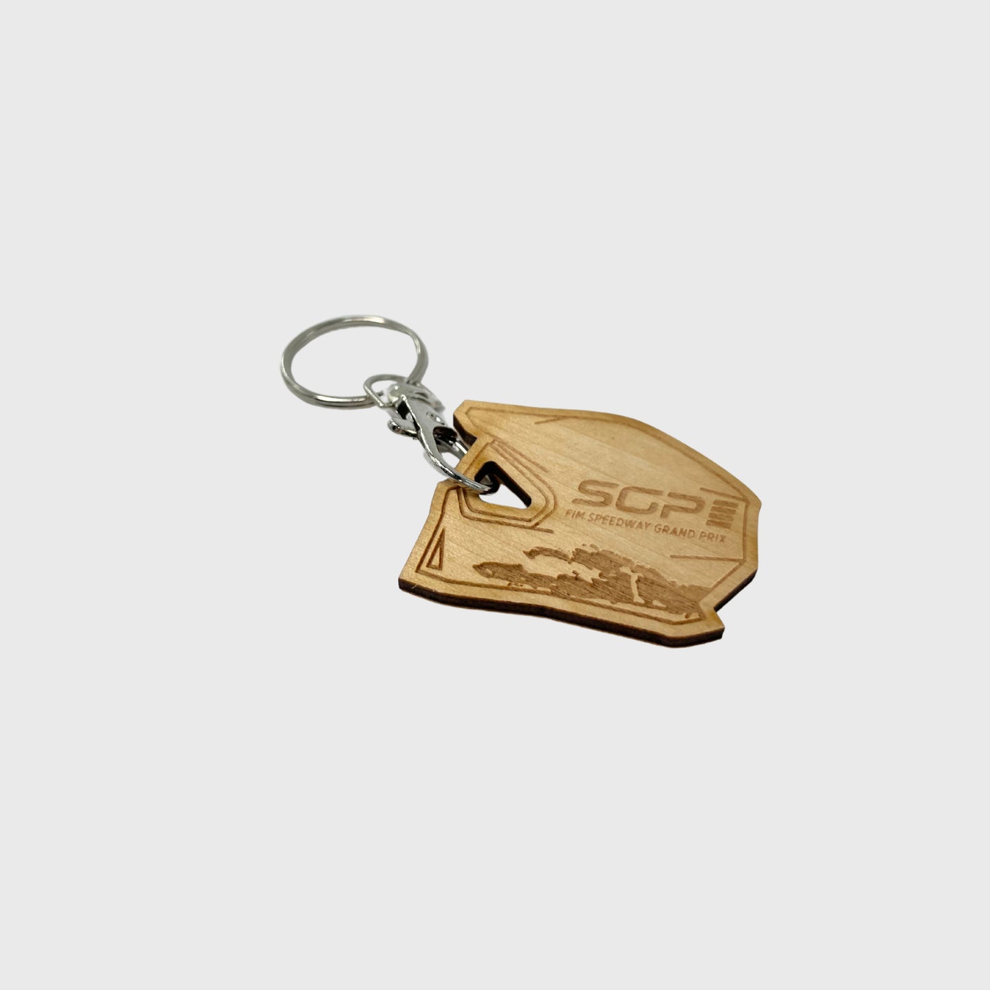 Keyring Speedway Black Helmet Wood